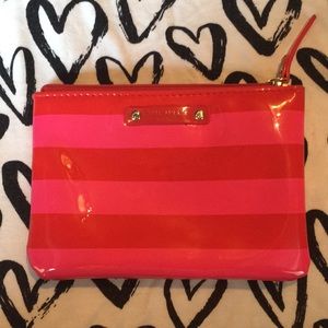 Pink/Red Striped Faux Patent Leather